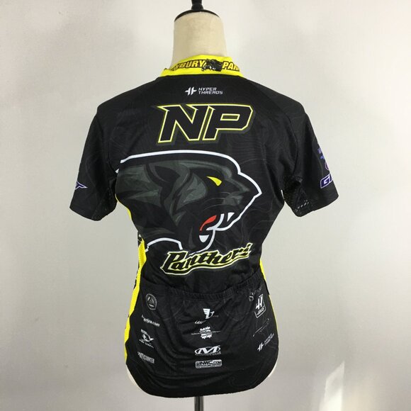 NWT HYPER THREADS Continental Sports Fit Stretch Black Multicolor Bicycle Jersey - Picture 13 of 16